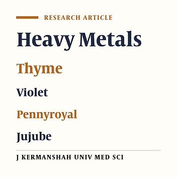 Pb and Cd in medicinal plants (Case study: Shirazi thyme, sweet violet, pennyroyal and jujube)
