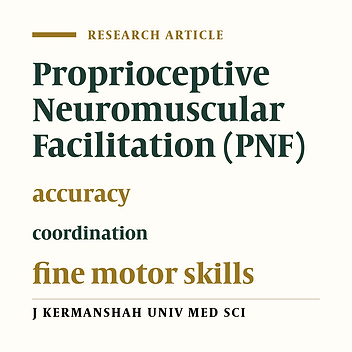 Cover image of the article: The Effect of Proprioceptive Neuromuscular Facilitation on Learning Fine Motor Skills: A Preliminary Study