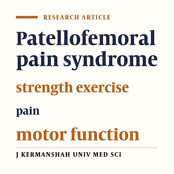 Effect of aquatic and land-based exercise programs on the pain and motor function of weight lifters with patellofemoral pain syndrome