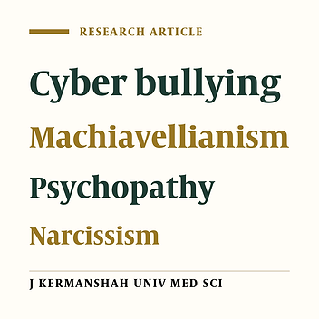 Relationship between the dark triad personality and cyber bullying in student internet users