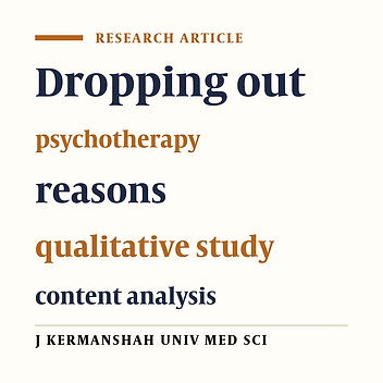 Reasons for dropping out of psychotherapy from psychotherapists’ points of view: a qualitative study