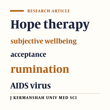 The effect of Group Hope Therapy on subjective wellbeing, acceptance and rumination in HIV+ patients