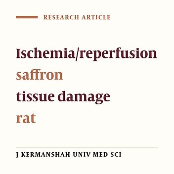 Protective effects of Saffron hydroalcoholic extract against renal tissue damages induced by ischemia-reperfusion in rats
