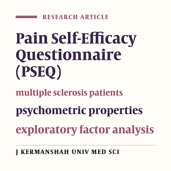 The psychometric properties of pain self-efficacy questionnaire in multiple sclerosis patients