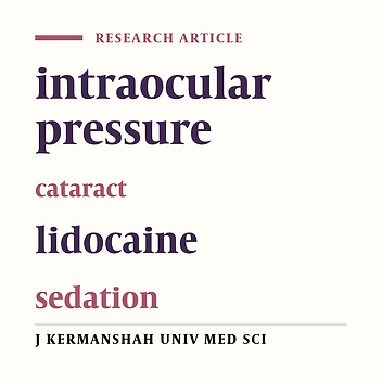 Cover image of the article: Intravenous lidocaine on intraocular pressure in cataract surgery patients under sedation