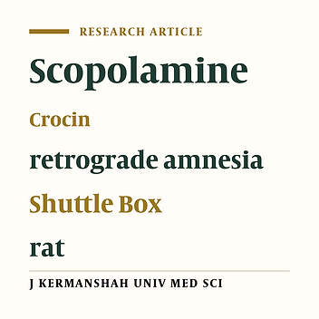 The therapeutic effect of Crocin on Scopolamine induced retrograde amnesia in male rats