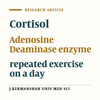 Cover image of the article: The effects of one vs. two exhaustive sessions exercise on Cortisol, TNF-α and Adenosine Deaminase enzyme in endurance runners