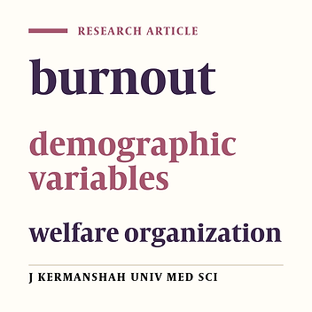 Burnout and related demographic variables among Tehran Welfare Organization staffs
