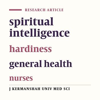 Relationship between nurses’ spiritual intelligence with hardiness and general health