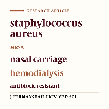 Study of nasal carriage Methicillin resistant Staphylococcus aureus in hemodialysis patients in Kermanshah