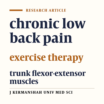 The effect of exercise therapy on pain, disability and endurance of trunk flexor-extensor muscles in women with chronic idiopathic low back pain
