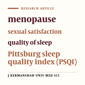 Sleep disturbance associated factors in menopausal women