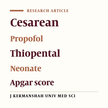 The effects of propofol and thiopental on apgar score during cesarean section
