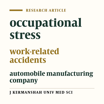 The relationship between job stress and occupational accidents in an automobile manufacturing company