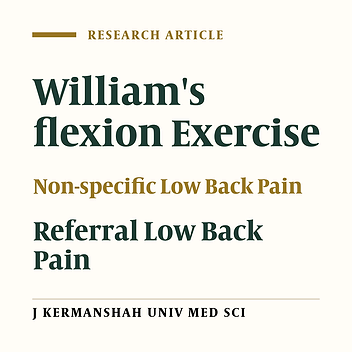 The effect of William's exercise on non-specific and chronic referral low back pain