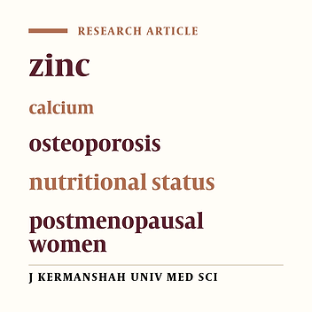 Nutritional and Biochemical Factors of Zinc and Calcium in Postmenopausal Women with Osteoporosis in Tabriz-2007