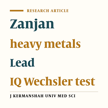 Intelligence quotient level of the children living in high lead areas in Zanjan province
