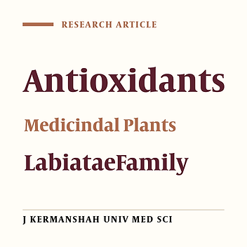 Antioxidant Effects of Some Medicinal Plants (Labiatae Family)