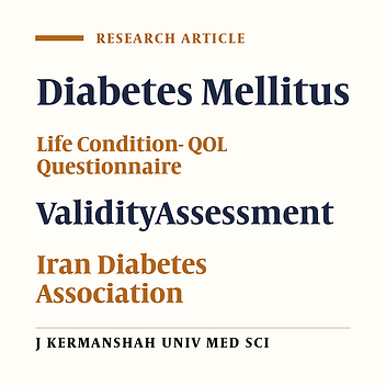 Quality of life in diabetics referred to Iran Diabetes Association (IDA) (Tehran 2003)