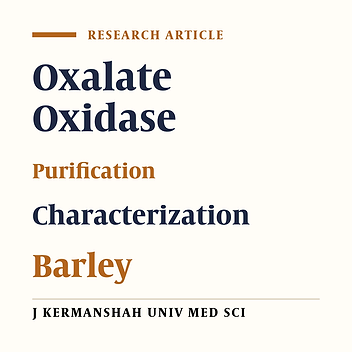 Purification and Partial Characterization of Barley Oxalate Oxidase