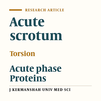 Acute Phase Proteins Efficacy in Differential Diagnosis  of Acute Scrotum