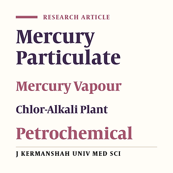Cover image of the article: Metallic Mercury Vapour and Particulates Pollution in a Petrochemical Company