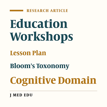 The effect of educational workshops on appropriate design of lesson plan & application of different levels of cognitive domain in faculty staff of (shaheed sadooghi's) yazd university of medical sciences. In 2000-2001: an iranian experience
