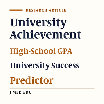 High School Achievement As A Predictor For University Performance