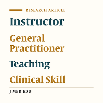 Cover image of the article: How does teaching clinical skills influence instructors' professional behaviour?
