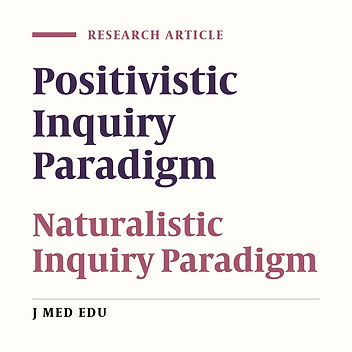 Cover image of the article: Medical Research Paradigms: Positivistic Inquiry Paradigm Versus Naturalistic Inquiry Paradigm