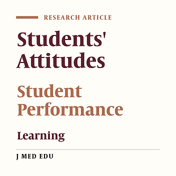 A Comparison Between Students' Attitudes And Their Performance Regarding The Factors Influencing Learning And Exam Results