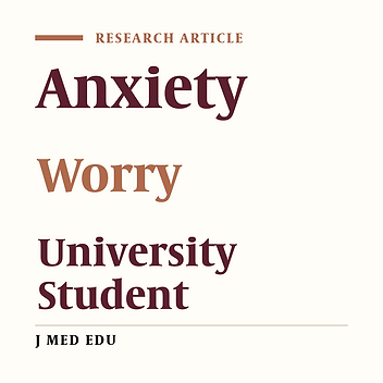 A Survey of Worry Domains in Student of Zabol Universities in 2003