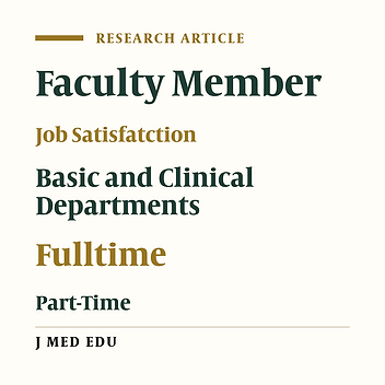 Job Satisfaction in Basic and Clinical Faculty Members in Shiraz University of Medical Sciences, Iran