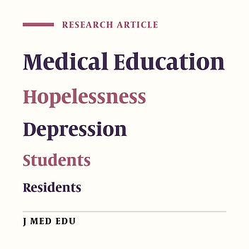 Level of hopelessness and related factors in upcoming medical work force