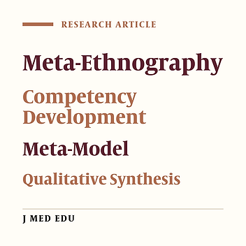 Cover image of the article: Providing the Meta- Model of Development of Competency Using the Meta-Ethnography Approach: Part 1: Reviewing the Available Models of Competency Development