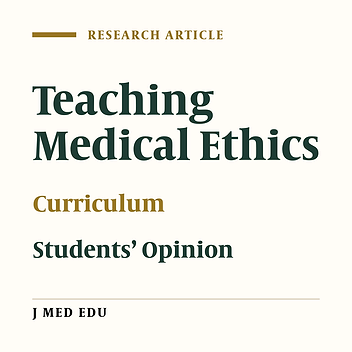 Teaching Medical Ethics in Iran: A Quantitative Study