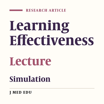 Comparing Clinical Learning Effectiveness among Lecture-Based Training, Simulation-based Training and Training using Animal Tissue Models