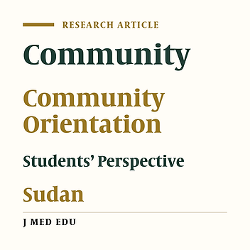 Community-Based Medical Education from Gezira Medical Students’ Perspective