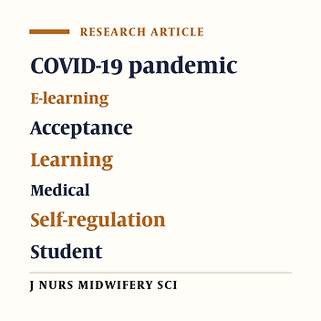 The association between online self-regulated learning and E-learning acceptance among medical sciences students during the COVID-19 pandemic
