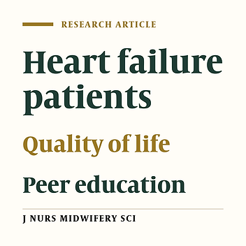 The effect of peer education on quality of life in heart failure patients:  A randomized clinical trial