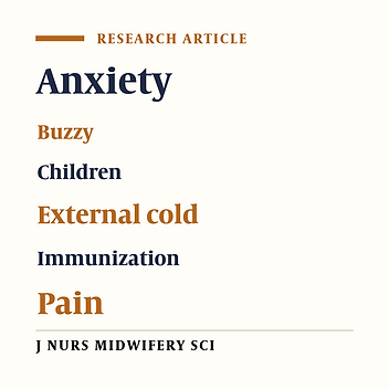The effect of combined external cold and vibration during immunization on pain and anxiety levels in children