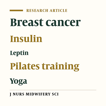 The effect of combined Pilates and yoga training on insulin and leptin level in breast cancer survivors: A randomized clinical trial