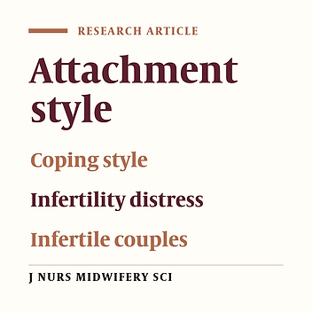 The relation between couple's infertility distress with their partner's attachment and coping styles