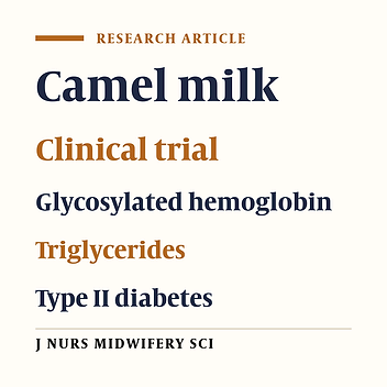 Cover image of the article: Effect of camel milk in comparison with cow milk on blood glucose and lipid profile in patients with type 2 diabetes: A randomized clinical trial