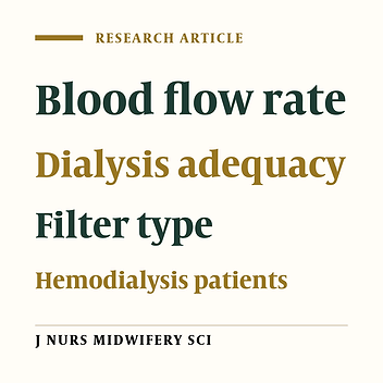 Relationship between the filter type and blood flow rate and, dialysis adequacy in hemodialysis patients