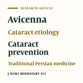 Cover image of the article: Cataract etiology and prevention in traditional Persian medicine texts