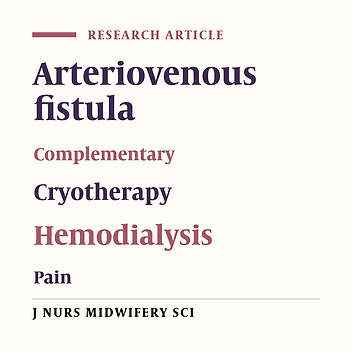 Comparison of the effects of cryotherapy and placebo on reducing the pain of arteriovenous fistula cannulation among hemodialysis patients: A randomized control trial