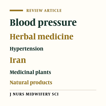 The effect of natural products use on blood pressure in Iran: Systematic review and meta-analysis