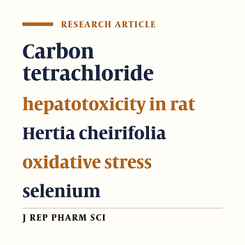 Hepatoprotective Effects of Hertia cheirifolia Butanolic Extract and Selenium against CCl4 -induced Toxicity in Rats