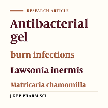 Formulation and Evaluation of the Novel Herbal Antibacterial Gel to the Treatment of Cutaneous Burn Infections